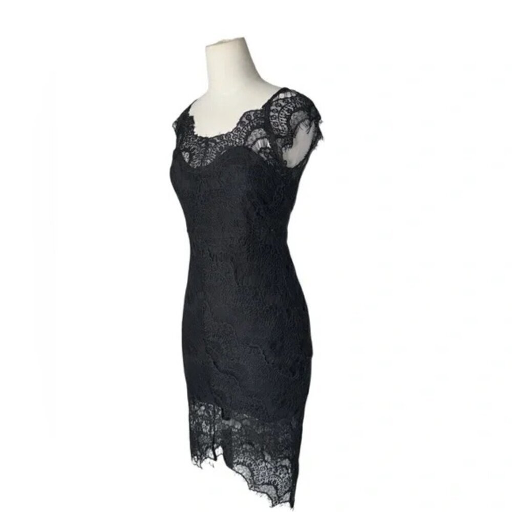 Intimately Free People Black Peekaboo Lace Slip Dress Scallop Hem - Picture 2 of 4